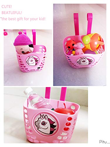 Suerico Girls Bike Decorations Kid Bicycle Accessories Kit- Bike Wheel Spoke Beads,Bike Streamers Tassel Ribbon, Bike Horn Bell,Bike Front Handlebar Basket #TOP2