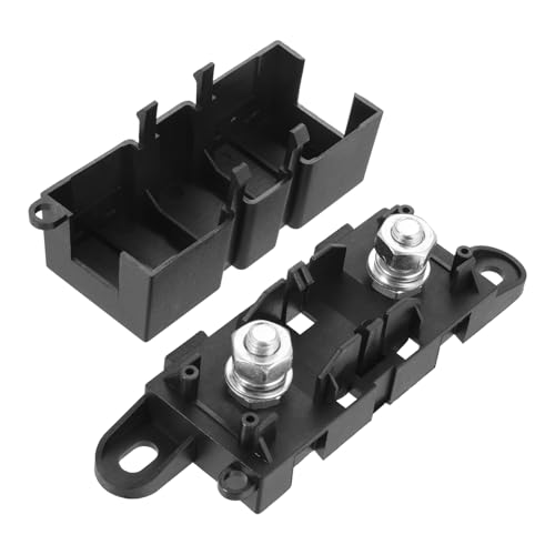 BOWAREPRO 1 Stück Mega Sicherungshalter Set, MEGA Kfz-Sicherungshalter für Mega-Sicherung mit Schutzabdeckung, ANM Bolt-On-Kfz-Sicherung Halter, Schwarz