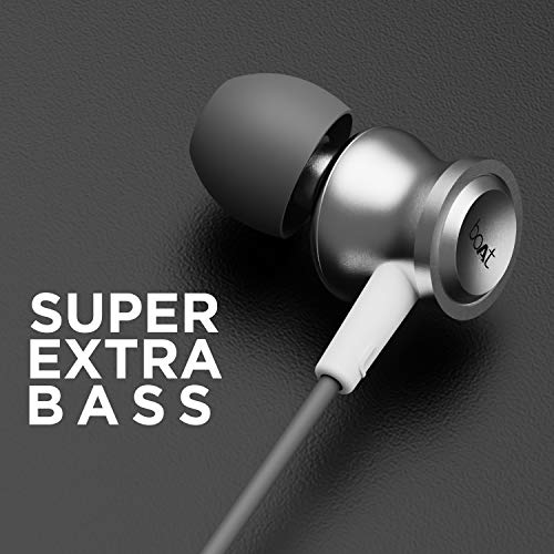 Image of Boat Bassheads 152: Made in India in Ear Wired Earphones with Mic(White Purity)