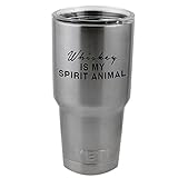 Funny Whiskey Is My Spirit Animal Alcohol Vinyl Sticker Decal for Yeti Mug Cup Thermos Pint Glass (4