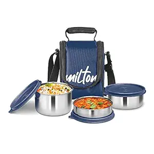 Tasty 3 Stainless Steel Lunch Box, Blue