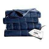 #1 Selling Sunbeam Heated Fleece Electric Blanket in a Twin Size. A Long 10 Hour Shut Off with a 6 Foot Cord Makes It an Ideal Buy in Bedding. Dont Overpay for a Throw, Get a Bigger Warming Fleece Blanket with Better Technology!!! (Royal Blue)