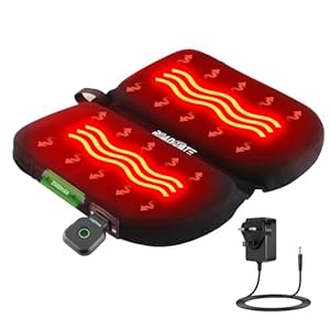 ROADDPMATE Cordless Heated Seat Cushion Rechargeable Office Seat Cushion Foldable Bleacher Seat Cushion Portable Heating Pad for Outdoor Sports, Camping, Fishing, Home with 3 Heat Settings