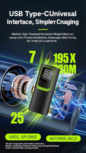Inflador ruedas recargable 150PSI compresor portátil digital 3