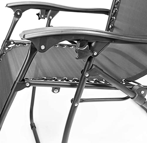 thesecrethome.es - Silla Tumbona con Reposabrazos Plegable - Hamaca Multiposiciones de Metal con Cojín Reposacabezas - Ideal para Playa, Jardín, Terraza (Negro) - imagen 8