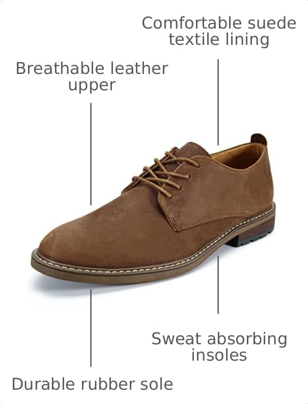 Image of Arkbird Mens Dress Shoes, Lace Up Leather Oxford