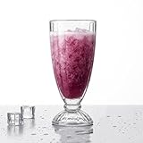 cxggleo World Cup Milkshake Glass 12oz (350ml) – Vintage Ice Cream & Smoothie Cup, Clear Soda Fountain Glass...
