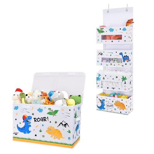 Image of WERNNSAI Dinosaur Door Organizer with Toy Box