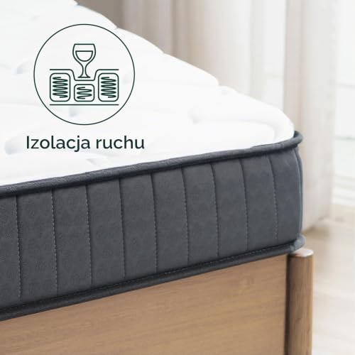 Zinus Materac z konwencjonalnym łóżkiem, pianka memory, biały, pojedynczy