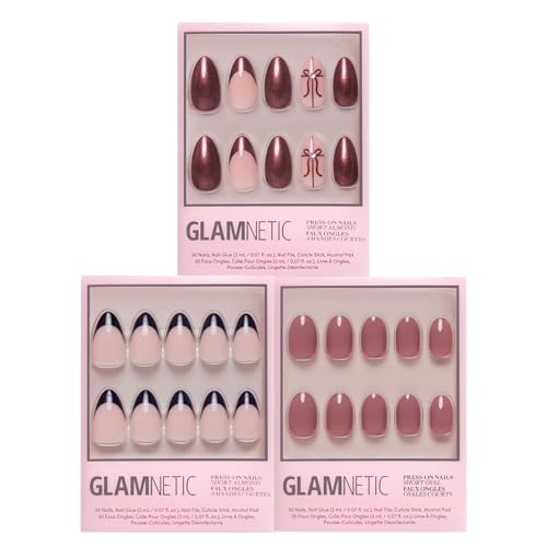Glamnetic Press-On Nails Bundle - She's A Gift, Caviar &