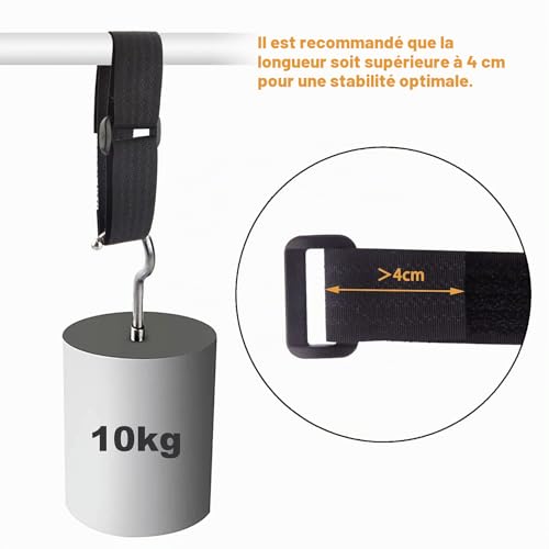 WSZJINB Sangles/Attaches de Câble Réutilisables Réglables Noires de 5m Avec 25 Boucles et Sangle de Fixation à Crochet Pour la Gestion des Câbles (5m x 2cm, Noir) – vue 4