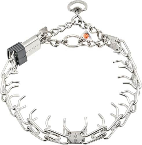 Image of Herm Sprenger Stainless Steel Dog Collar with Short Links and Quick Release ClicLock Buckle Made in Germany (Stainless Steel, 20in x 3.0mm (Neck Size up to 16-17in))