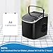 HealSmart Ice Maker for Countertop, 9 Ice Cubes Ready in 6 Mins, 26lbs Ice/24Hrs, with Self-Cleaning Feature, Ice Spoon and Basket, for Home, Kitchen, Camping, Party, Black