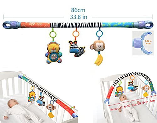 Vx-Star Baby Travel Play Arch Stroller/Crib Accessory,Cloth Animmal Toy And Pram Activity Bar With Rattle/Squeak/Teethers(Stripe) #TOP2