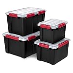 Sterilite Gasket Tote, Clear Stackable Plastic Storage Bin, 20 Gal, 4-Pack - Image 5