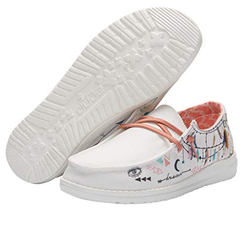 Image of HEYDUDE Girl's Wendy Youth Doodle Bohon Size 4 | Girl's Shoes | Girl's Lace Up Loafers | Comfortable & Light-Weight