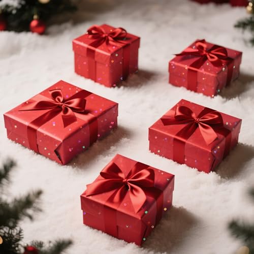 Image of Red Glitter Tissue Paper for Gift Bags 36 Sheets 14x20 Inch - Recyclable Wrapping Paper for Weddings, Birthdays, Party & Festival Decorations DIY Craft Supplies