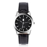 Orange Men's Classic Casual Black Dial Watch With Black Band Silver