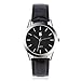 Men’s Quartz Watch, ORANGE Business Casual Classic Black Dial and Leather Band Watch with 40 mm Stainless Steel Case, Silver