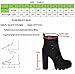 DETOGNI Women's Fashion Platform Block High Heel Booties Buckle Strap Zipper Ankle Boots (Black US8)