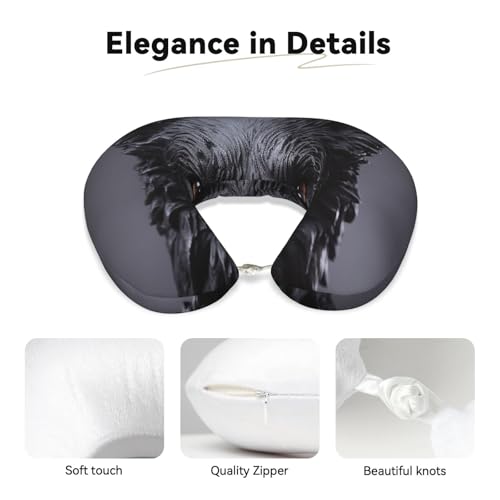 Almohada de espuma viscoelástica U para viaje negro miniatura 2