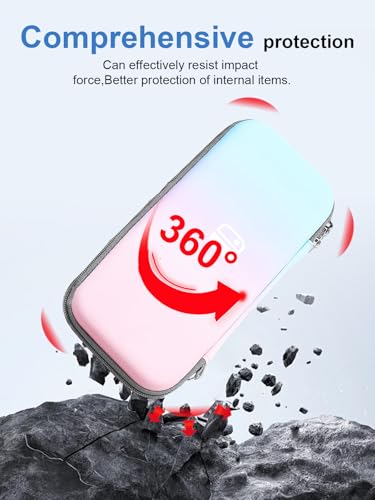 daunke Hard Carrying Case for Nintendo Switch 2 Game Console, Multi-Function Travel Storage Bag,Waterproof,Shockproof,Anti-Scratch, Easy to Use and Carry,Case Only (Gradient Blue Pink) - Image 3