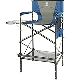 EVER ADVANCED Folding Camping Tall Directors Chair Quad Padded, Heavy Duty Supports 300lbs, Portable...