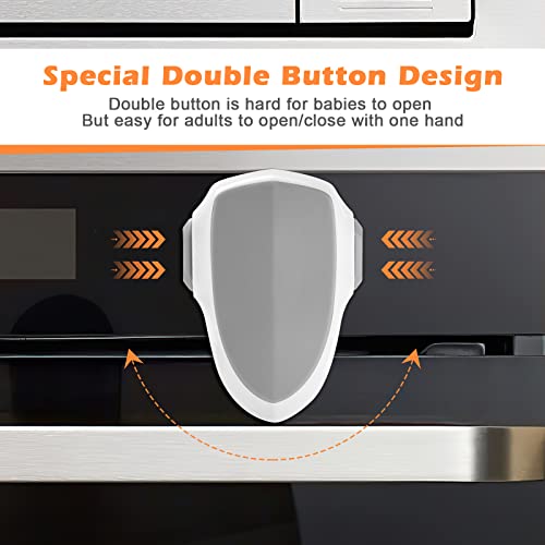 Gcrq 2 Pack Oven Door Lock Child Safety,Oven Baby Proof Childproof Oven Front Lock Easy To Install And Use Heat-Resistant And Durable Material, With 3M Adhesive, No Screws Or Drill（2Pcs, White） #TOP2