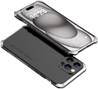 جراب موبايل عصري من السيليكون الصلب بلون سادة متوافق مع آيفون 14 برو من نكست ستور (إطار فضي)، حافظة بسيطة