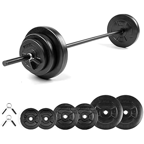 Phoenix Fitness RY1426 Barbell Weight Set 20kg Barbell Set Adjustable Barbell for Men & Women Knurled Bar Connecting Rod for Home Gym Workout Training Cover