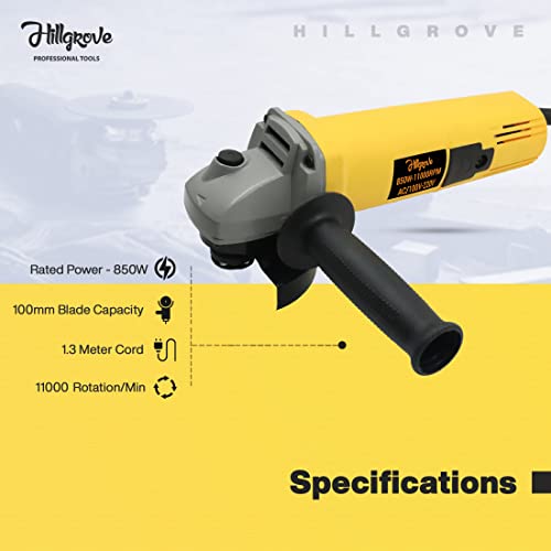 Image of Hillgrove HG-8015Ba Angle Grinder (100 mm Wheel Diameter)