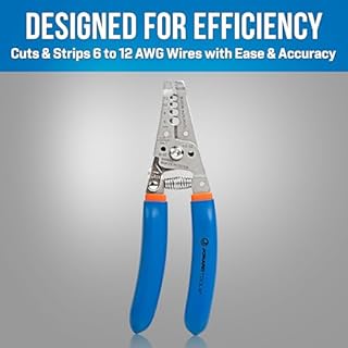 Jonard Tools WSS-612 Stainless Steel Curved Wire Stripper, 6-12 AWG, Stainless Steel 50 HRC, Ergonomic Handle, Screw Cutting & Wire Looping