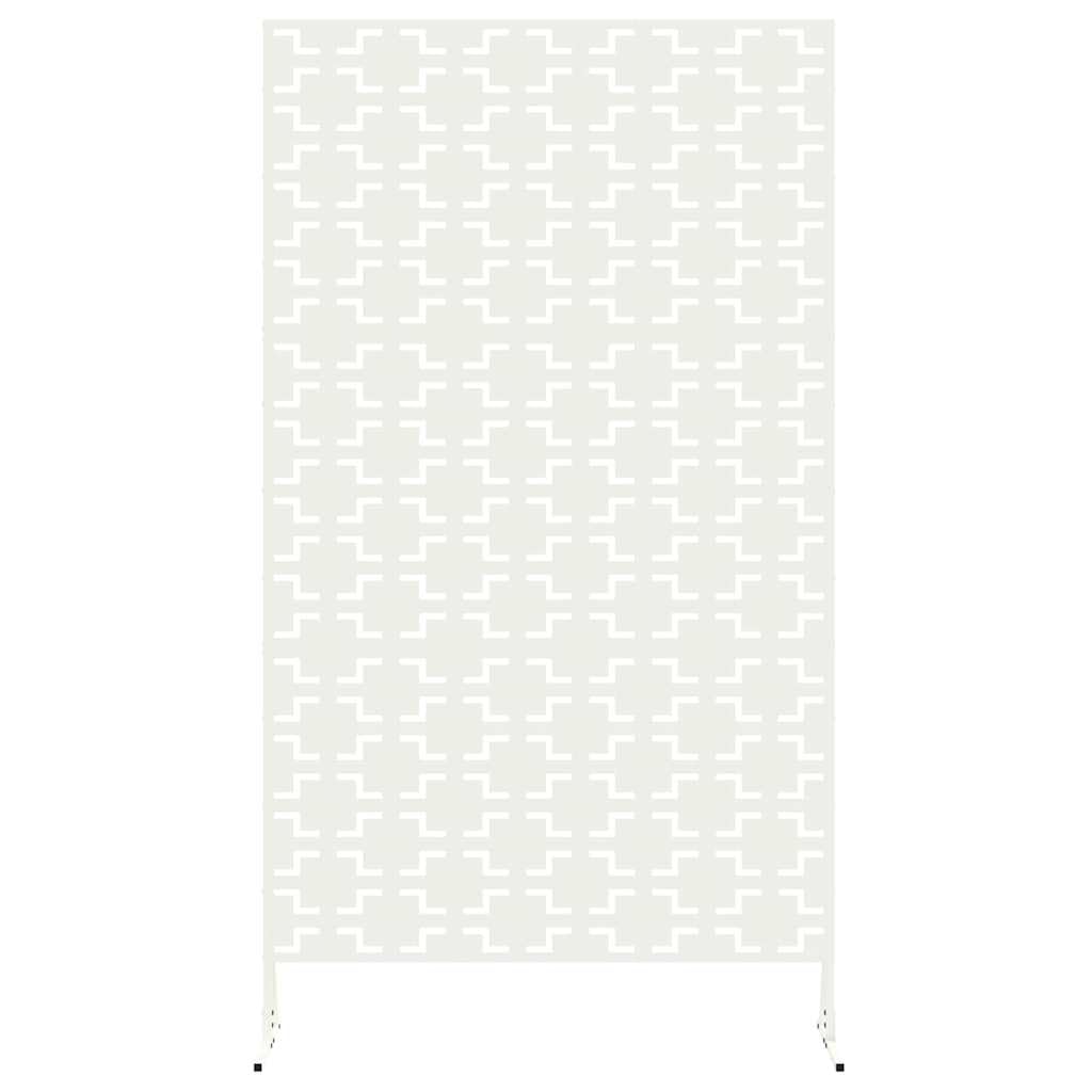 Écran de confidentialité blanc en acier 100 x 50 x 180 cm poteaux rigides pour jardin terrasse balcon séparation occultant brise vue palissade claustra extérieur