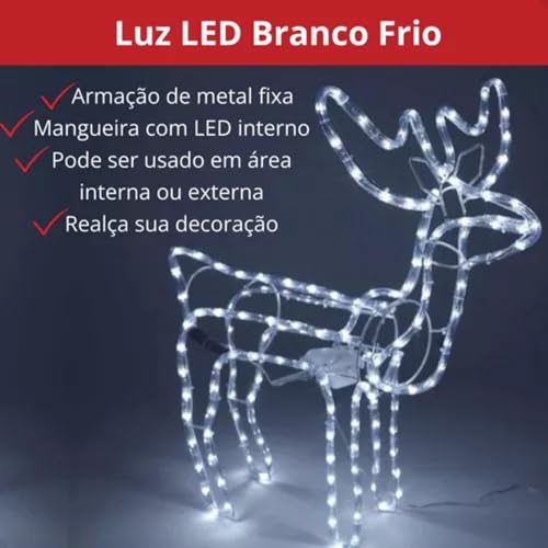Rena do Papai Noel em LED - Encante seu Natal 110v