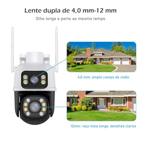 Câmera de Segurança Dupla Wi-fi Smart Angulo Duplo A28B 3mp Icsee