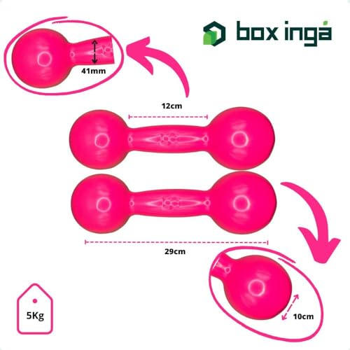 Par de Halteres Revestidos 5 Kg - Rosa