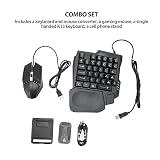 ANGGREK Zestaw Klawiatury i Myszy do Gier, Precyzyjny Gamepad, Jednoręczna Klawiatura K13, Szybko ładujący się Mobilny Kontroler Gier dla PUBG Mobile