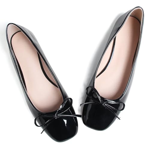 Image of Dear Time Women's Casual Foldable Ballet Flats Square Toe Ballerina Flats Shoes Comfortable