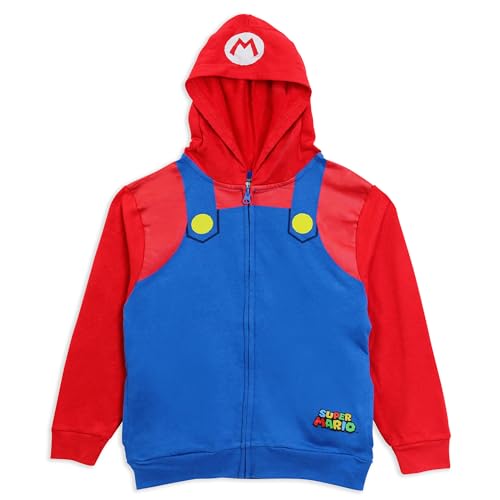 Boys Super Mario Luigi Cosplay Costume Zip-Up Hoodie