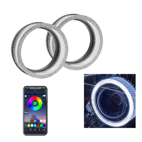Anillo de luz LED RGB para faros de coche DRL con control de aplicación inteligente 7