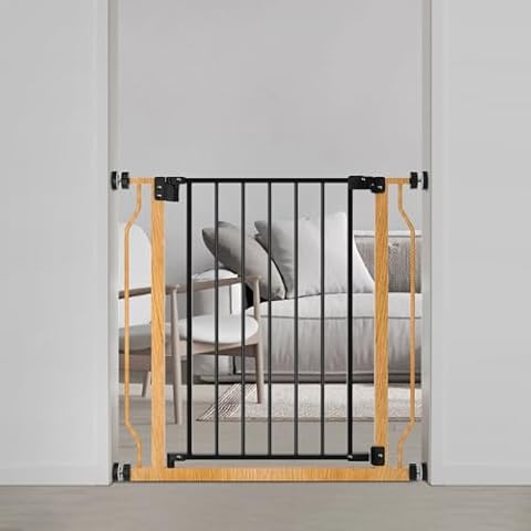 Dog Gate with Door for Stairs Doorways Auto Close Easy Install Pressure Mounted Pet Gate for Dog Cat Cover