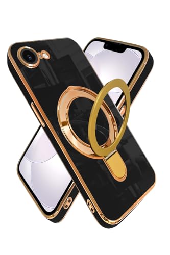 �V�Y�J�E�B��Re iPhone 17e �p / 16e �p �P�[�X MagSafe�Ή� �����O �X�^���h �����Y�ی� �J�o�[ ���C�����X�[�d �ϏՌ� �n�C�u���b�h8 �X�}�z�P�[�X 1���� �u���b�N