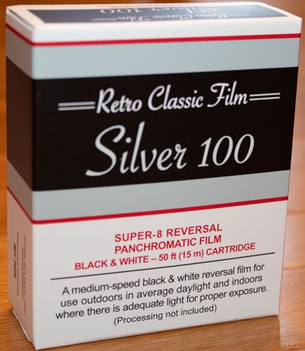 Silver 100 Super-8 Black & White Reversal Movie Film ISO 100/200