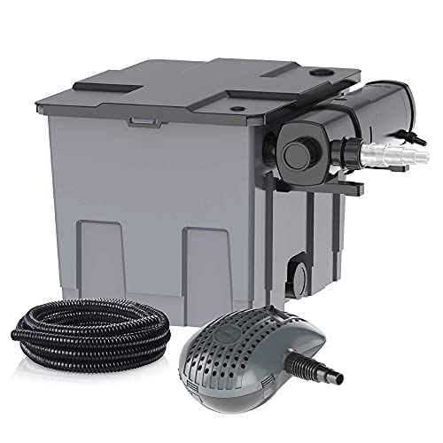 HEISSNER FPU16000-00 Mehrkammer-Teichfilter 60 x 40 cm mit integriertem 11 Watt UVC-Teichklärer , inklusiv Filterpumpe mit 10 mm Körnung HEISSNER FPU16000-00 Mehrkammer-Teichfilter 60 x 40 cm mit integriertem 11 Watt UVC-Teichklärer , inklusiv Filterpumpe mit 10 mm Körnung