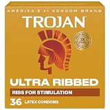 TROJAN Condoms Ultra Ribbed for Ultra Stimulation, 36 Count Pack