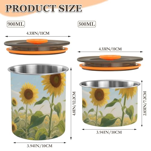 Contenedor para café acero inoxidable diseño girasol miniatura 3