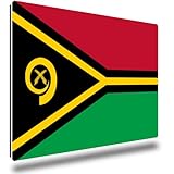 TRIOSK Kühlschrankmagnete Länderflaggen Magnet Flagge Vanuatu Länder Reise Souvenir Geschenk für Reiselustige Frauen Männer Weltenbummler Kühlschrank stark eckig groß 85x55 mm