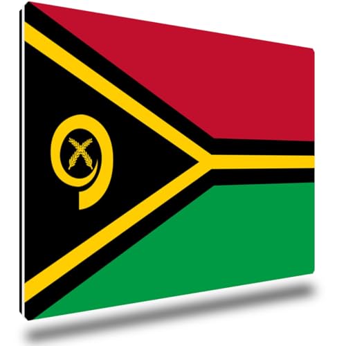 TRIOSK Kühlschrankmagnete Länderflaggen Magnet Flagge Vanuatu Länder Reise Souvenir Geschenk für Reiselustige Frauen Männer Weltenbummler Kühlschrank stark eckig groß 85x55 mm