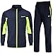 Chándal Ysento para hombre, pantalones de deporte y chaqueta de entrenamiento, ropa deportiva para el gimnasio azul marino y verde. XL