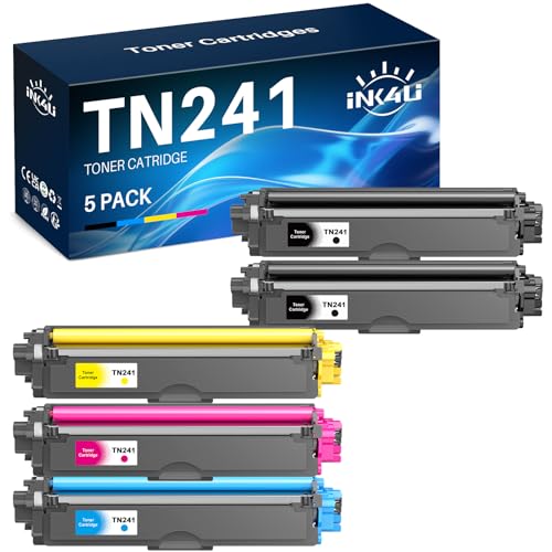 Image of INK4U TN241 TN245 Toner Replacement for Brother TN-241 TN-245 for Brother MFC 9332CDW Toner DCP 9022CDW MFC-9142CDN HL-3142CW DCP-9022CDW MFC-9332CDW DCP-9020CDW HL-3152CDW HL-3140CW (5-Pack)